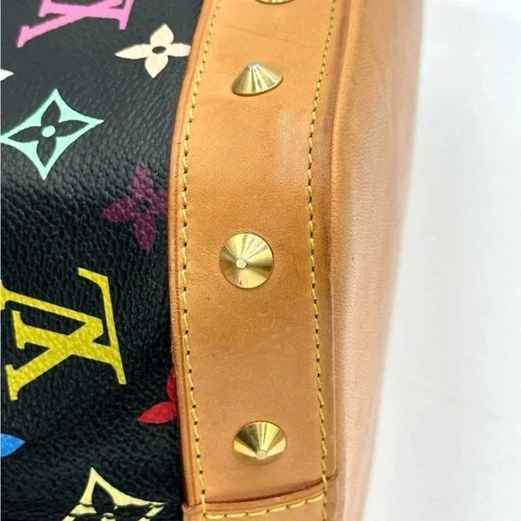 Louis Vuitton Murakami Alma PM Black Multicolor Satchel with Lock & Key Genuine - Picture 10 of 16